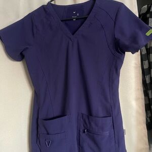 Purple V-Neck Scrub Top